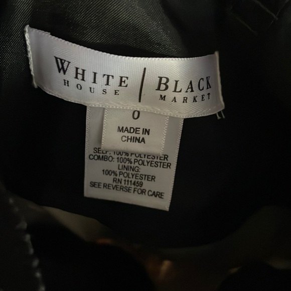 WHBM Black Lace Strapless Evening Gown with Ribbon Waist/Scalloped Detail, Sz 0 - Picture 2 of 12